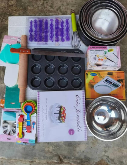 beginner bakery starter kit with cake baking tools for new bakers in Nigeria